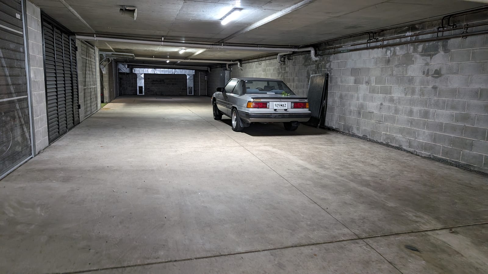 The 929 in the basement garage